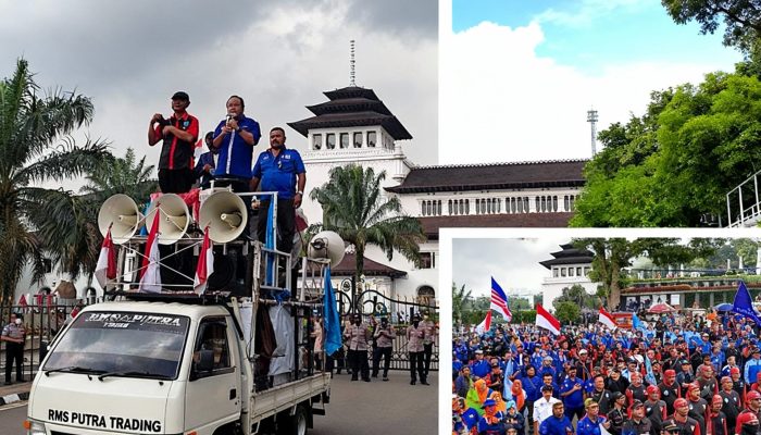 20 Ribu Buruh Demo Tolak UMP 2026 di Jakarta Bandung