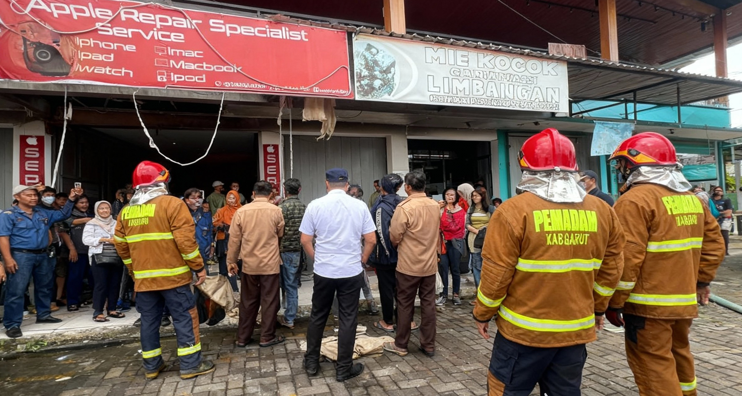 Lokasi Kebakaran di Jalan Pramuka Kabupaten Garut