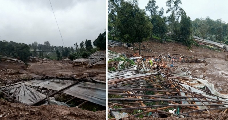 Kolase Foto Usai Longsor di Kabupaten Bandung Barat