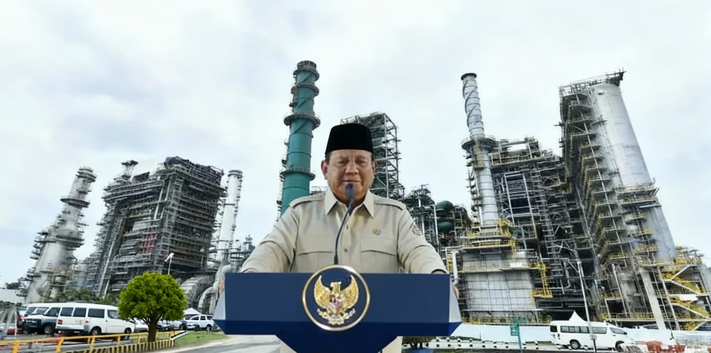 Prabaowo Resmikan Kilang Minyak Baru
