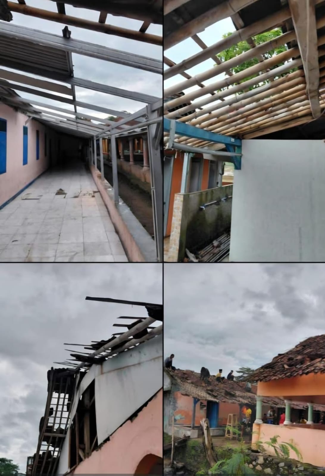 Rumah-rumah rusak akibat puting beliung