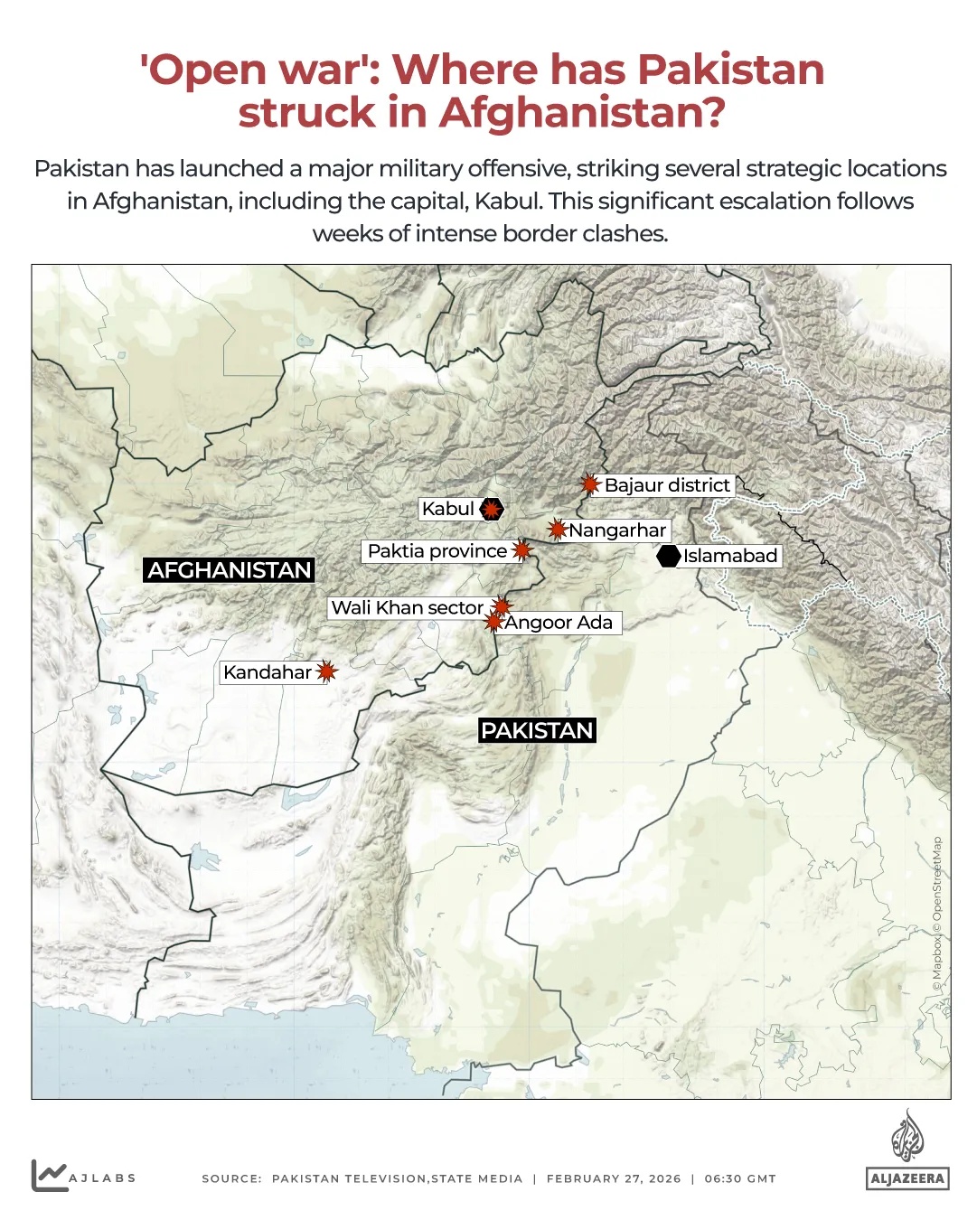 Peta Pakistan dan Afghanistan