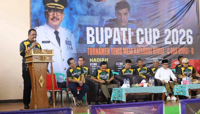 Turnamen Tenis Meja Bupati Sukabumi Cup 2026 Resmi dibuka