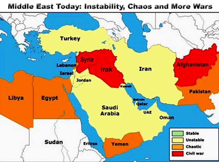 Peta Iraq di Timur Tengah