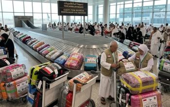 Situasi di Pengambilan Bagasi Calon Jamaah Haji Indonesia