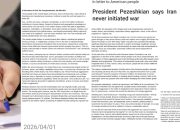 Surat Terbuka Presiden Iran Untuk Rakyat AS