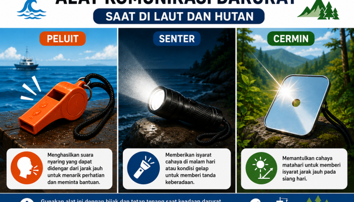 Peluit, Senter, dan Cermin Jadi Alat Penting Saat Darurat di Alam Terbuka