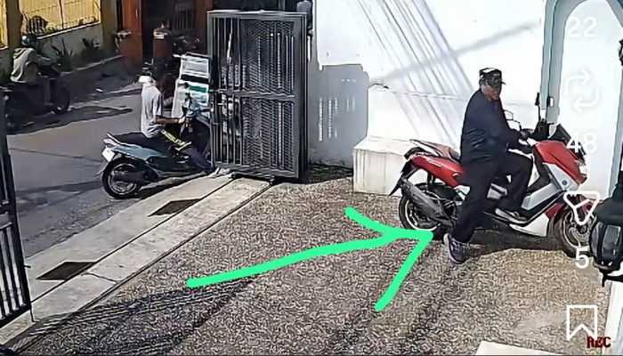 Maling NMAX Beraksi Santai di Klinik Soreang, Wajah Jelas di Layar CCTV