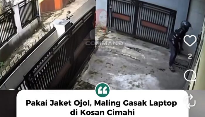 Maling Pakai Jaket Ojol Bobol Kosan di Cimahi, Laptop Raib