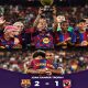 Barcelona merayakan kemenangan 2-1 atas Al Ahly pada Joan Gamper Trophy 2026 di Spotify Camp Nou.