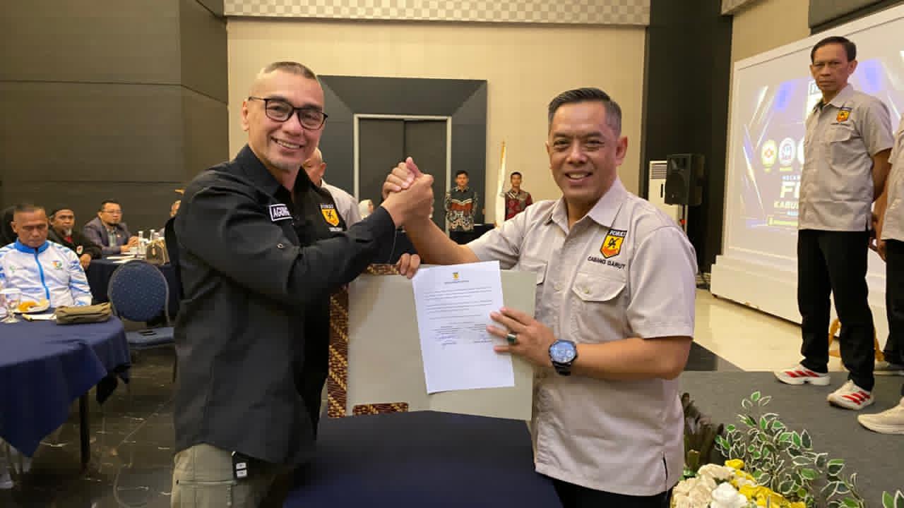 Pelantikan Pengurus FORKI Kabupaten Garut masa bhakti 2026–2030 di Ballroom Hotel Harmoni Garut, Minggu (30/8/2026).