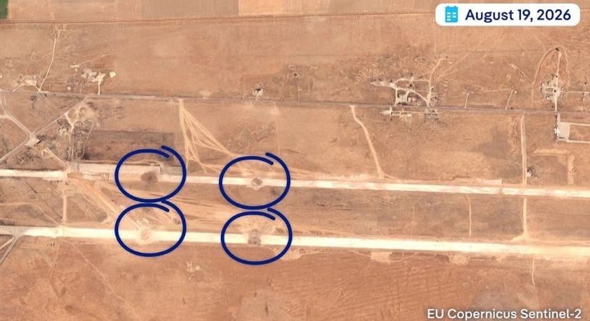 Foto Satelit dampak serangan Rudal Israe ke PAngkalan Udara Suriah