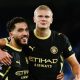 Erling Haaland merayakan gol Manchester City saat menghancurkan Crystal Palace 4-1 di Selhurst Park pada pekan kedua Premier League 2026/2027.