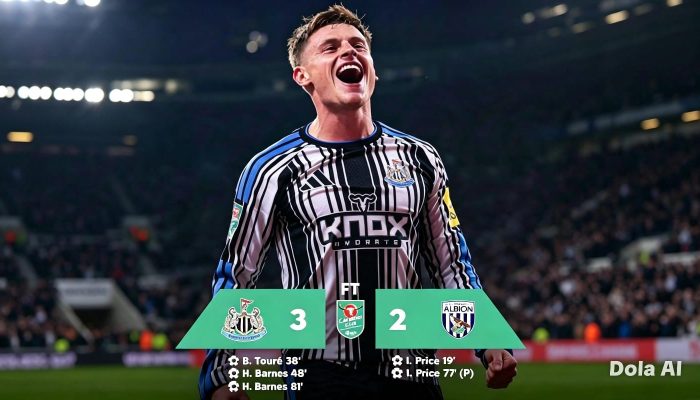 Barnes Pahlawan, Newcastle Susah Payah Tekuk West Brom