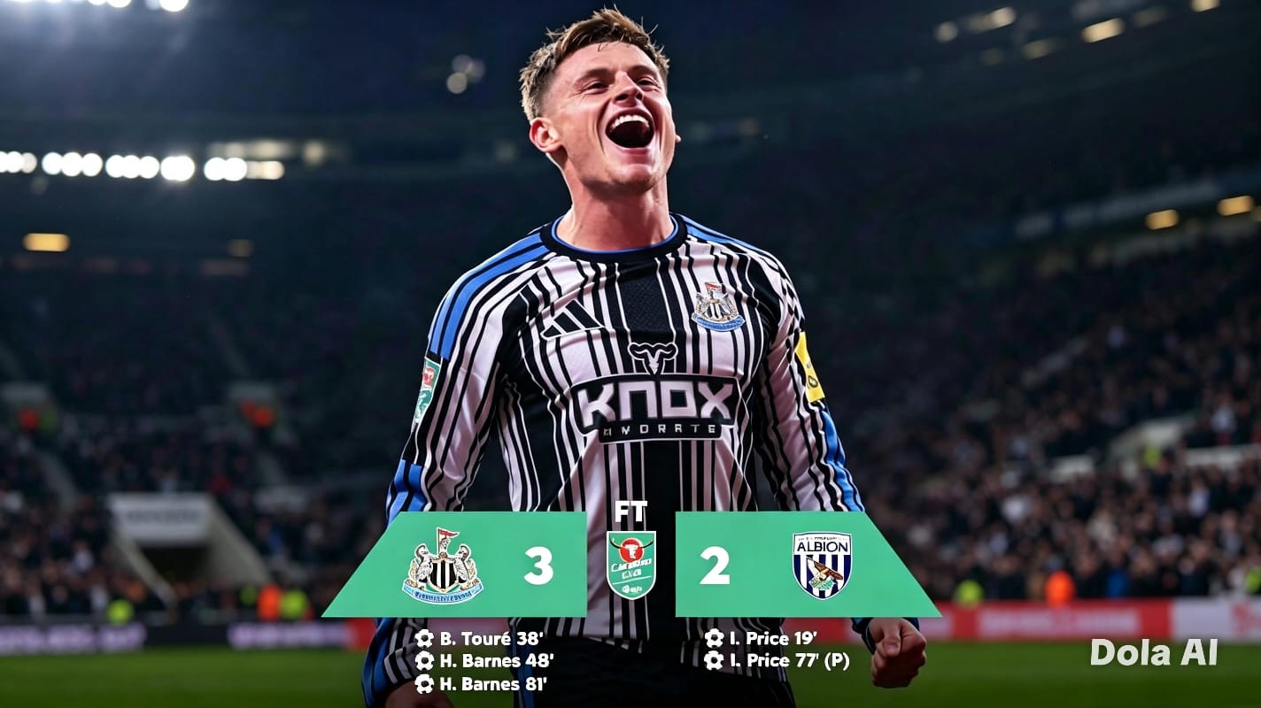 Harvey Barnes jadi pahlawan Newcastle usai cetak brace dan kalahkan West Brom 3-2 di Carabao Cup. Baca ulasan lengkap kemenangan Jaissle di sini!