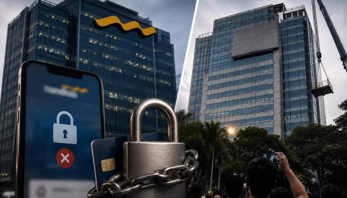Rekening Aktivis Pati Viral, Logo Mandiri di Gedung Thamrin Dicopot