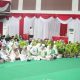 Bupati Bandung Dadang Supriatna menyampaikan sambutan pada istighosah HUT ke-81 RI di Gedung Moh. Toha Soreang