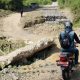 Jalan Haurpapak yang kembali amblas akibat pergerakan tanah.