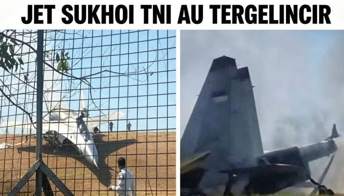 Jet Sukhoi TNI AU Tergelincir di Bandara Hasanuddin