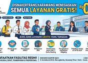 Pelayanan Disnakertrans Kabupaten Karawang yang diberikan secara gratis kepada masyarakat tanpa menggunakan jasa perantara.