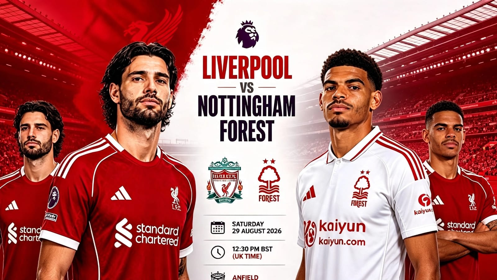 Liverpool menghadapi Nottingham Forest pada pekan kedua Premier League 2026/2027 di Stadion Anfield.