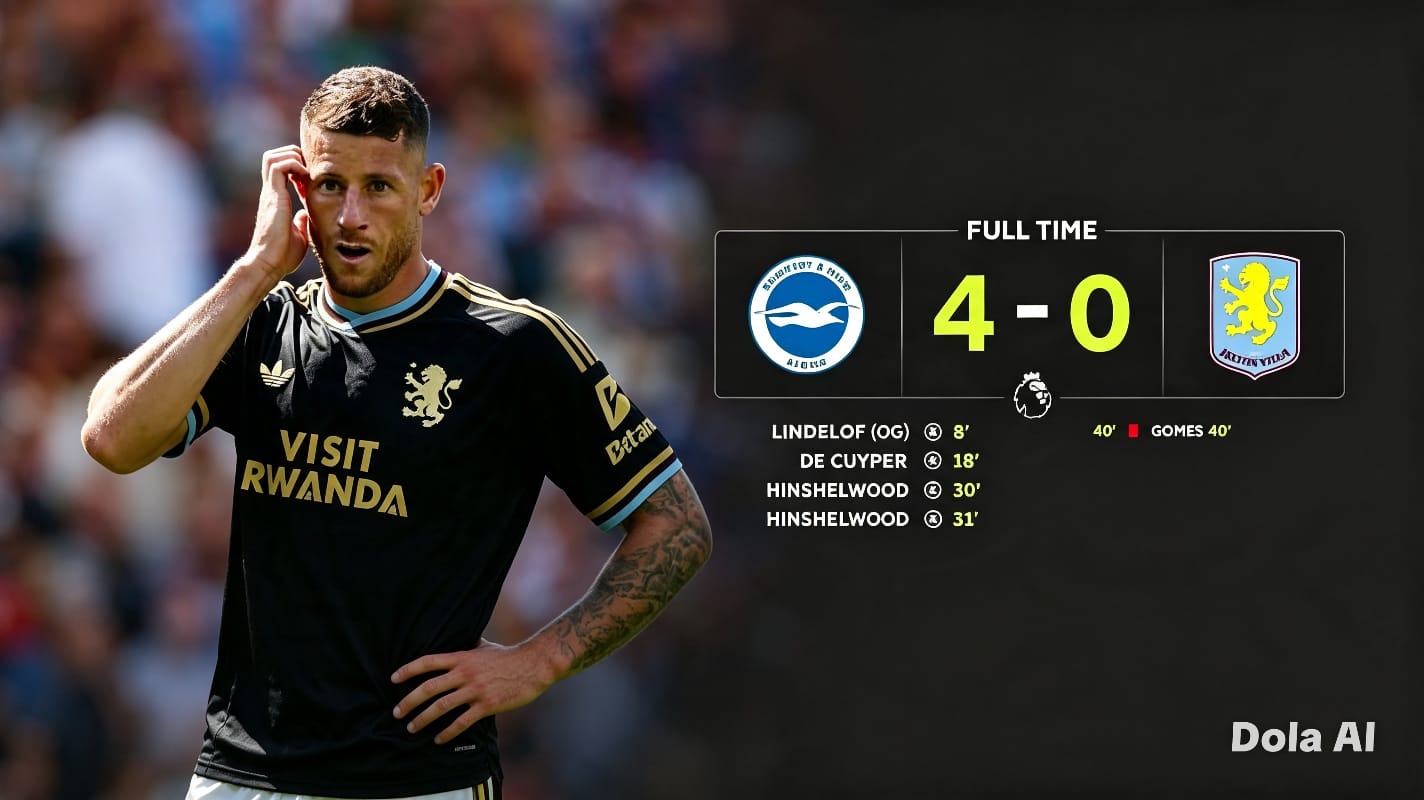 Tragedi Aston Villa vs Brighton! Dihantam 4 gol, kartu merah Joao Gomes, & bunuh diri Lindelof di pekan 1 Premier League.