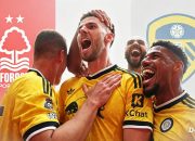 Pemain Leeds United merayakan kemenangan 2-0 atas Nottingham Forest pada putaran kedua Carabao Cup di City Ground.