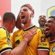 Pemain Leeds United merayakan kemenangan 2-0 atas Nottingham Forest pada putaran kedua Carabao Cup di City Ground.