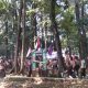 Siswa mengikuti Pesta Siaga Pramuka di Monumen Palagan Bojongkokosan Parungkuda, Kabupaten Sukabumi.