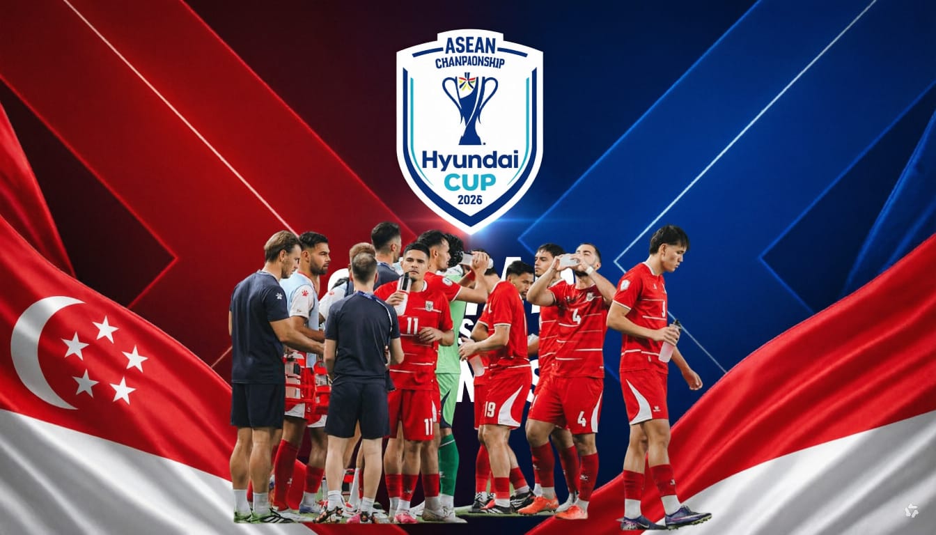 Pemain Timnas Indonesia bersiap menghadapi Singapura pada laga penentuan Grup A Piala AFF 2026.