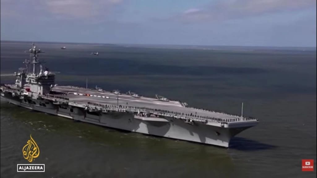 USS George Washington, kapal induk Amerika Serikat, ditarik sementara dari kawasan Indo-Pasifik untuk mendukung operasi di Timur Tengah.
