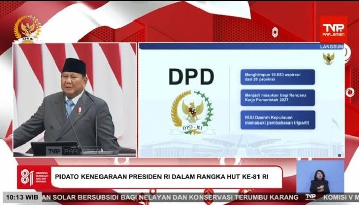Presiden Prabowo Soroti 10.883 Aspirasi dari 38 Provinsi yang Dihimpun DPD RI