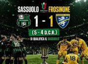 Sassuolo lolos ke babak 8 besar Coppa Italia setelah menang adu penalti atas Frosinone