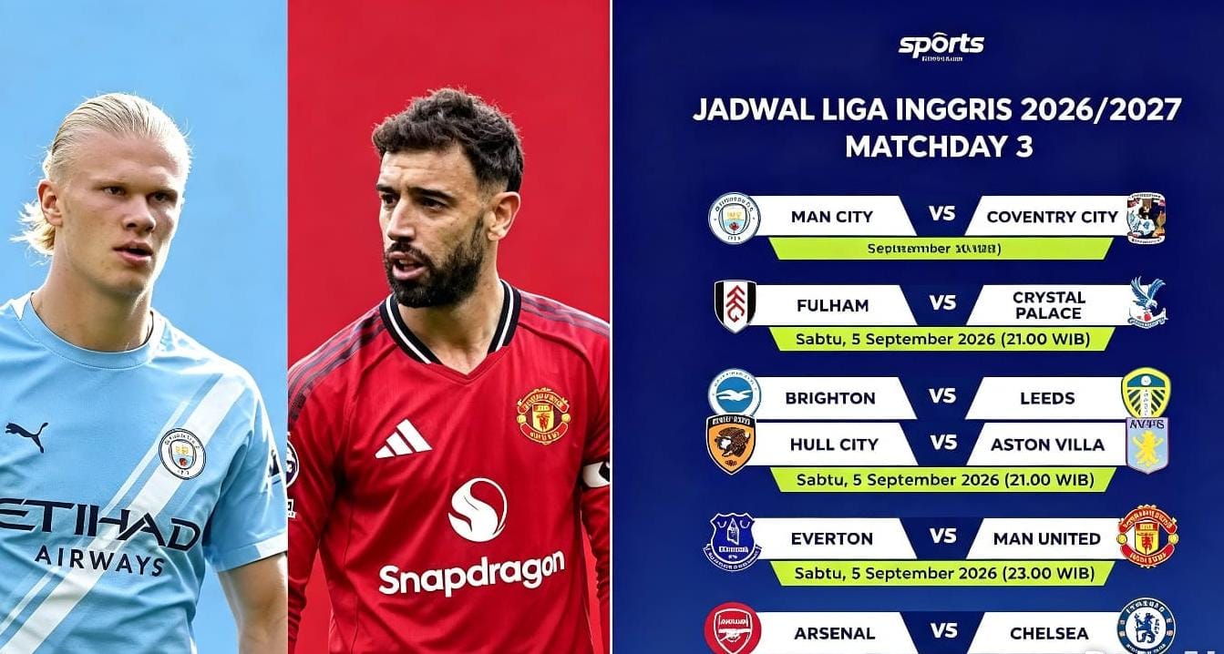 Bruno Fernandes dan Erling Haaland menjadi pemain kunci dua klub Manchester menjelang pekan ketiga Premier League 2026/2027.