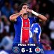 Ferran Torres merayakan hat-trick saat PSG menang 6-1 atas Slovan Bratislava di Liga Champions.