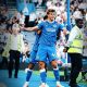 Luka Vušković mencetak gol penyama kedudukan Brighton saat menghadapi Leeds United.