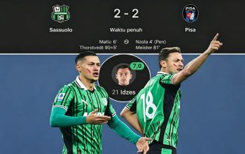 Jay Idzes tampil sebagai starter saat Sassuolo mengalahkan Juventus 3-2 di Mapei Stadium.