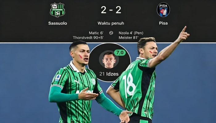 Jay Idzes Main 2 Babak, Sassuolo Kalahkan Juventus 3-2 secara Dramatis