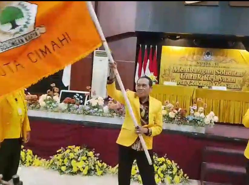 Ngatiyana menerima amanah sebagai Ketua DPD Partai Golkar Kota Cimahi dalam Musda, Senin (21/9/2026).