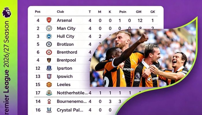 Klasemen EPL Pekan 4: Arsenal dan City Sempurna, Hull City Mengejutkan