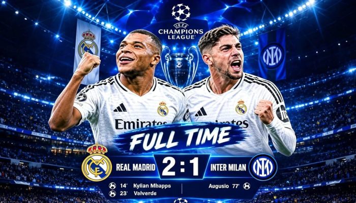 Real Madrid Tekuk Inter 2-1, Courtois Selamatkan Kemenangan