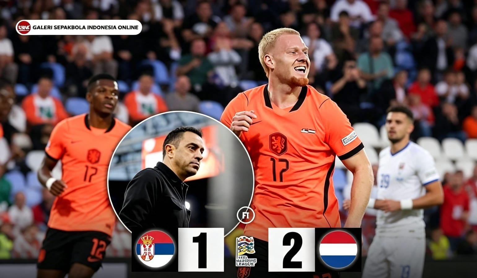Pemain debutan Belanda Mexx Meerdink mencetak dua gol saat melawan Serbia di Stadion Rajko Mitic, Belgrade, Minggu (27/9/2026).