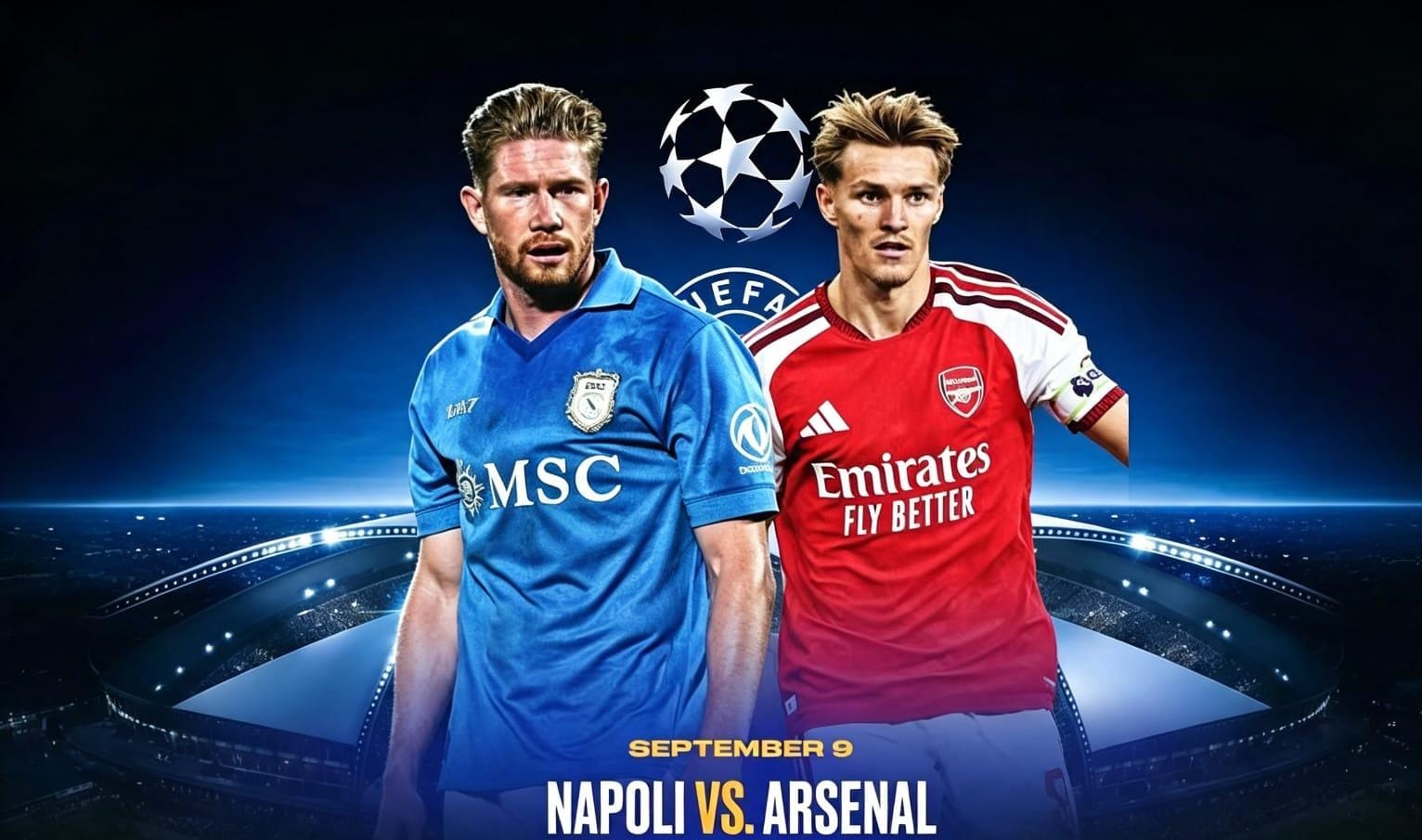 Napoli vs Arsenal tersaji di matchday pertama Liga Champions 2026/2027