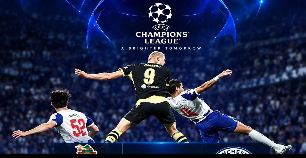 Erling Haaland merayakan gol Manchester City saat mengalahkan FC Porto 2-0 di Liga Champions 2026/2027.