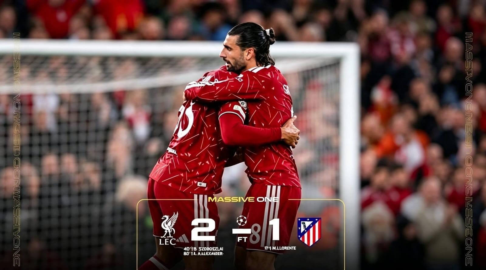 Dominik Szoboszlai merayakan gol Liverpool saat menghadapi Atlético Madrid di Liga Champions