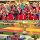 Ilustrasi Timnas Spanyol merayakan rekor 40 pertandingan tak terkalahkan