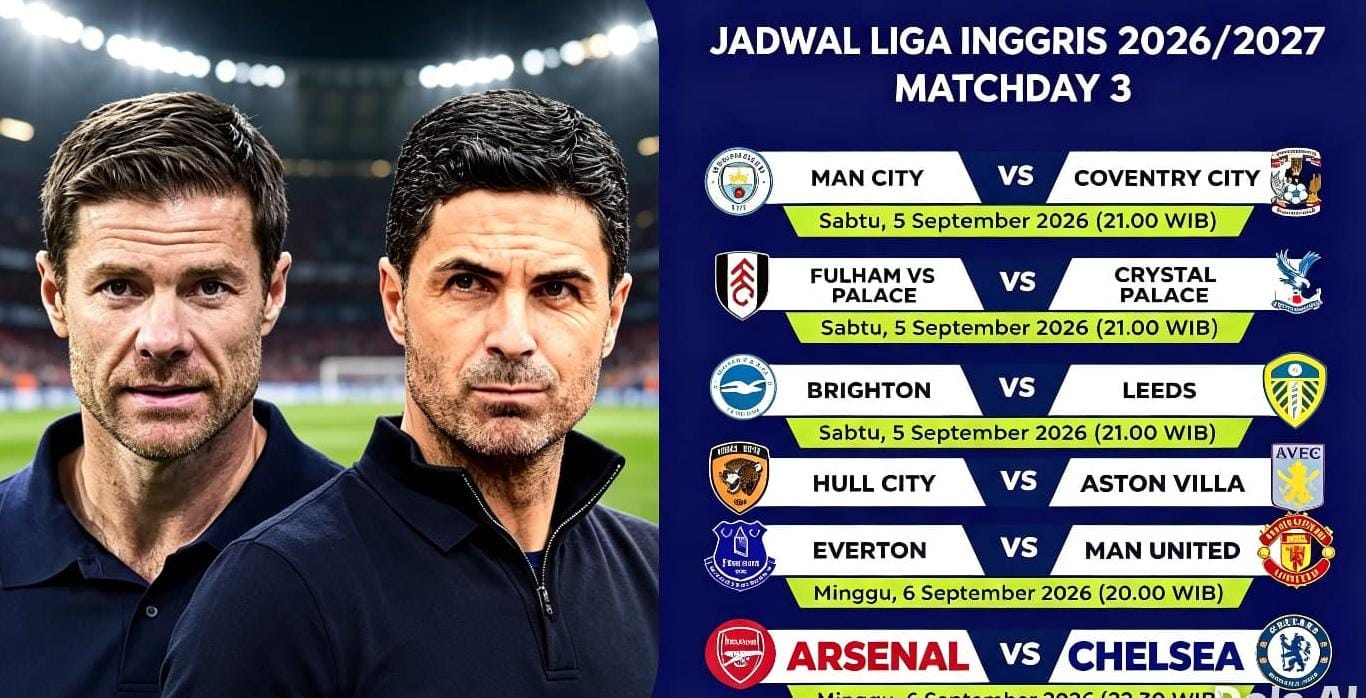 Arsenal dan Chelsea bersiap menghadapi Derbi London pada pekan ketiga Premier League 2026/2027. Duel Xabi Alonso dan Arteta