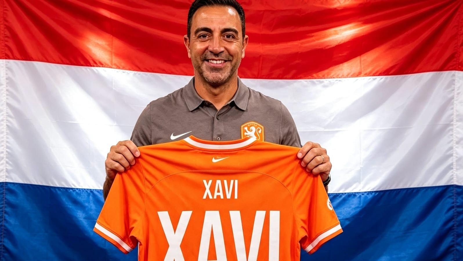Xavi Hernandez saat diperkenalkan sebagai pelatih kepala Timnas Belanda oleh KNVB