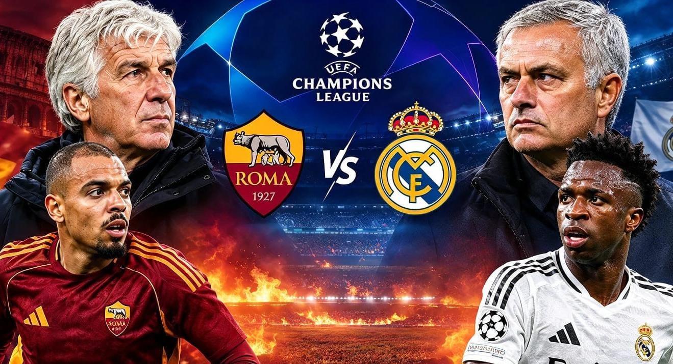 Pelatih Real Madrid Jose Mourinho saat memimpin latihan jelang laga melawan AS Roma.