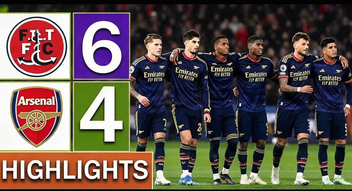 Arsenal Teringkir setelah kalah adu penalti 5-3 dari Fleetwood. Sebelumnya bermain imbang 1-1 di Highbury Stadium, Rabu (28/10/2026).